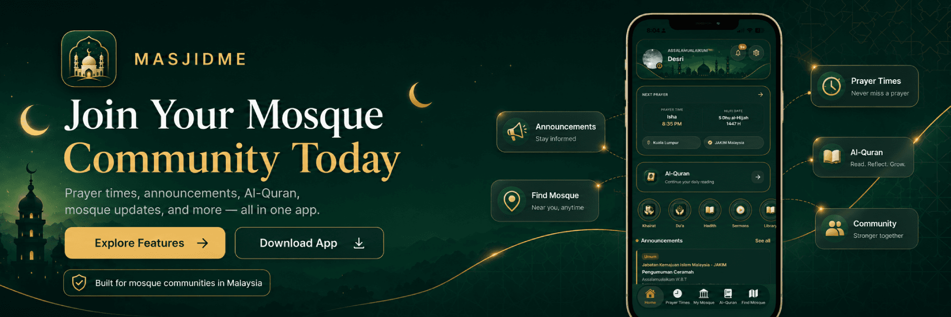 Download MasjidMe app