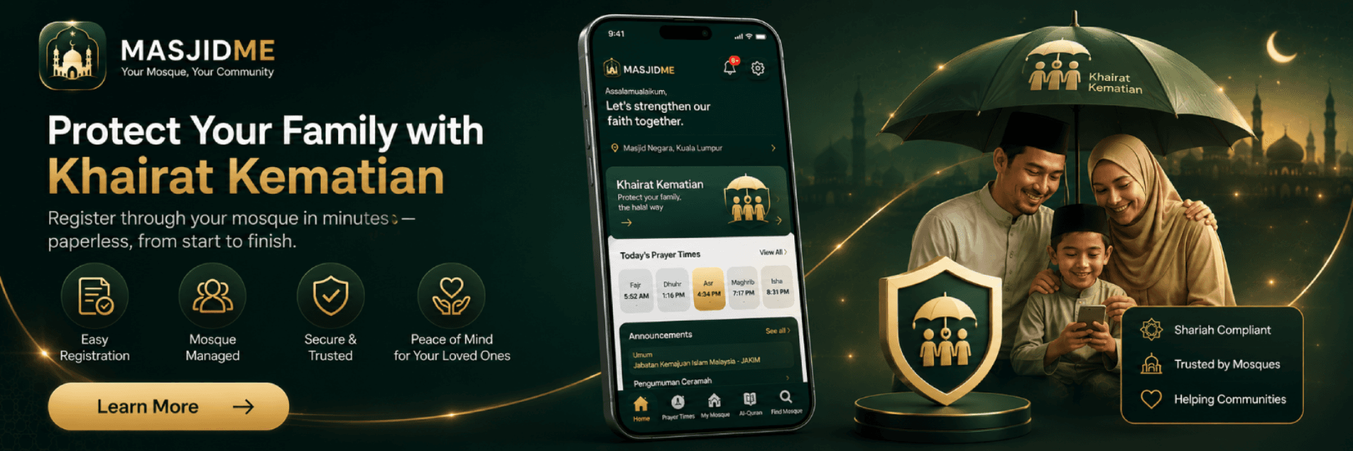 MasjidMe on iOS and Android